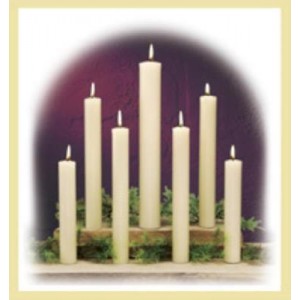 Dadant - Stearic Altar Candles White  7/8 X 17 Box of 18   